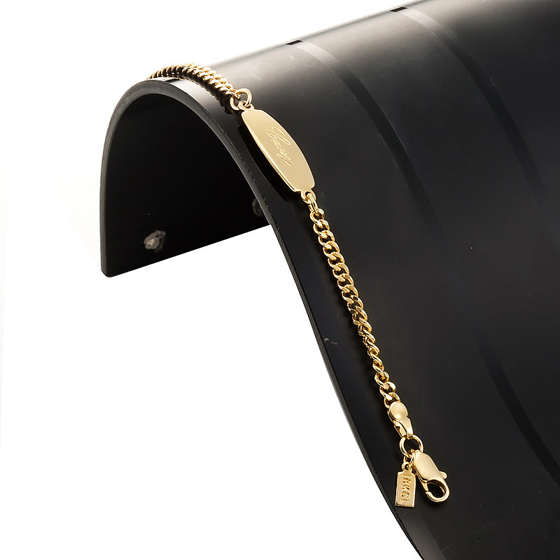 18ct Heavy Yellow Gold Plated Baby ID Bracelet with Parrot Clasp - USA Made-2