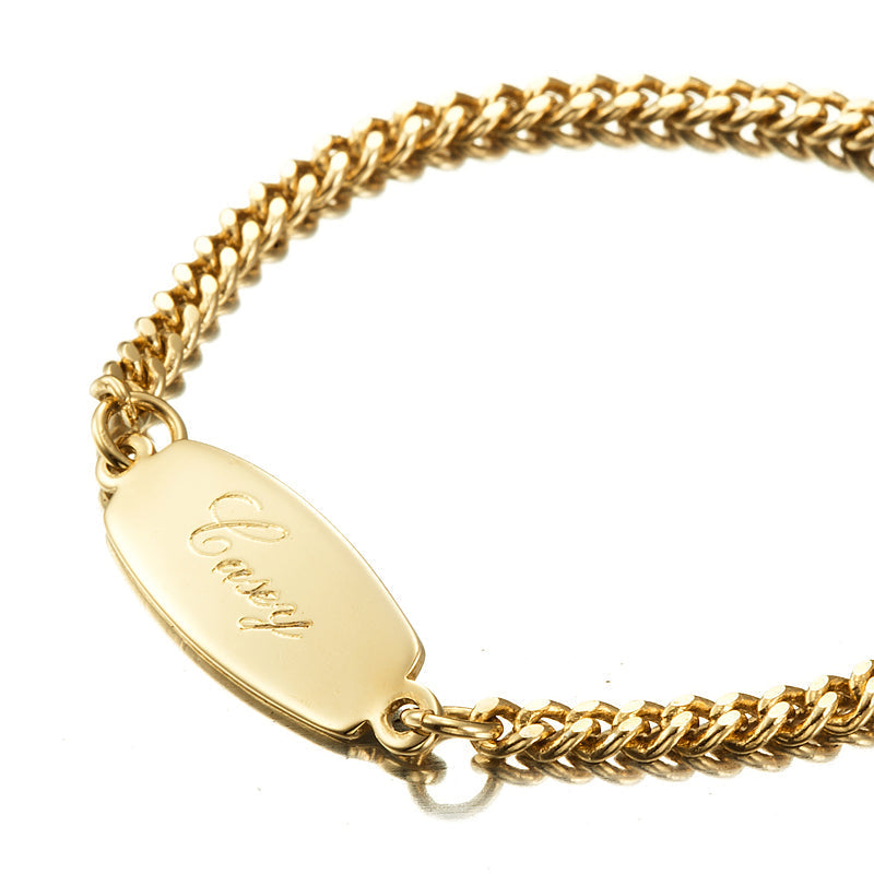 18ct Heavy Yellow Gold Plated Baby ID Bracelet with Parrot Clasp - USA Made-4