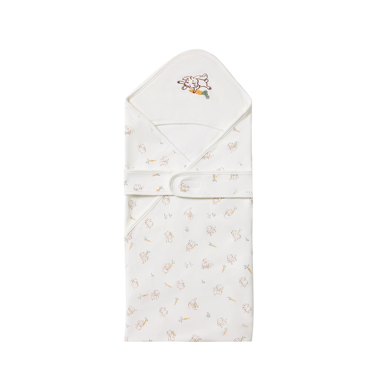 Cute Rabbit Light Cotton Baby White Swaddle Wrap-3