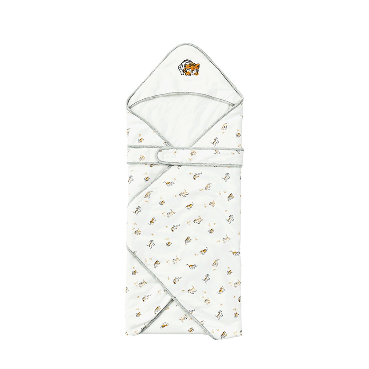 Lively Tiger Extra Warm Cotton Baby White Swaddle Wrap-3