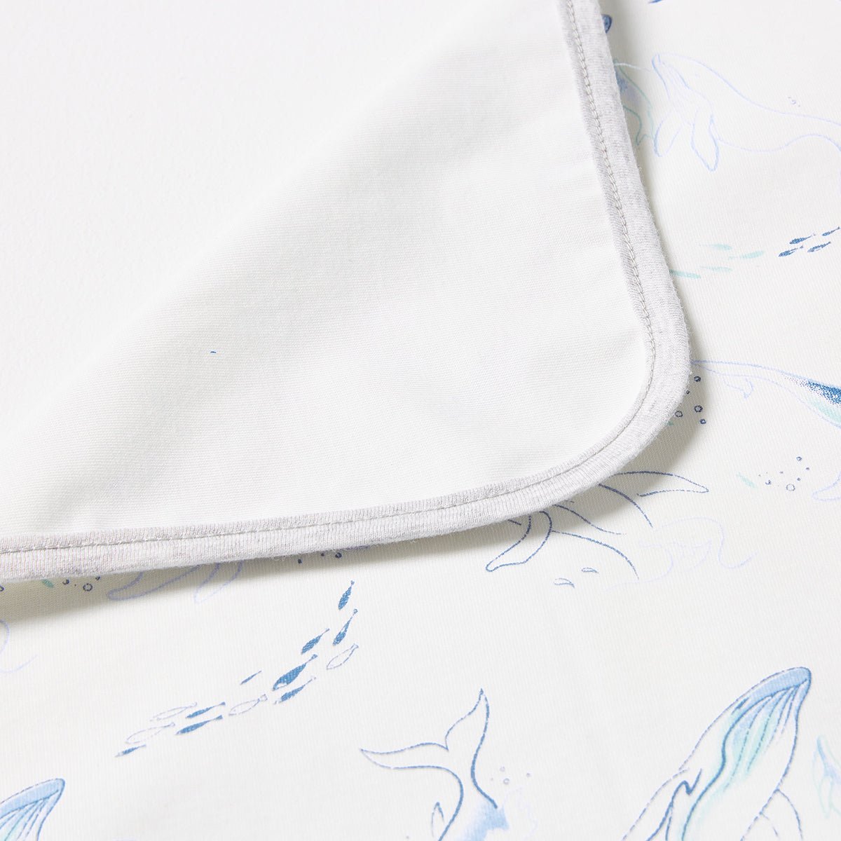 Swimming Whale Waterproof Baby White Changing Mat-4